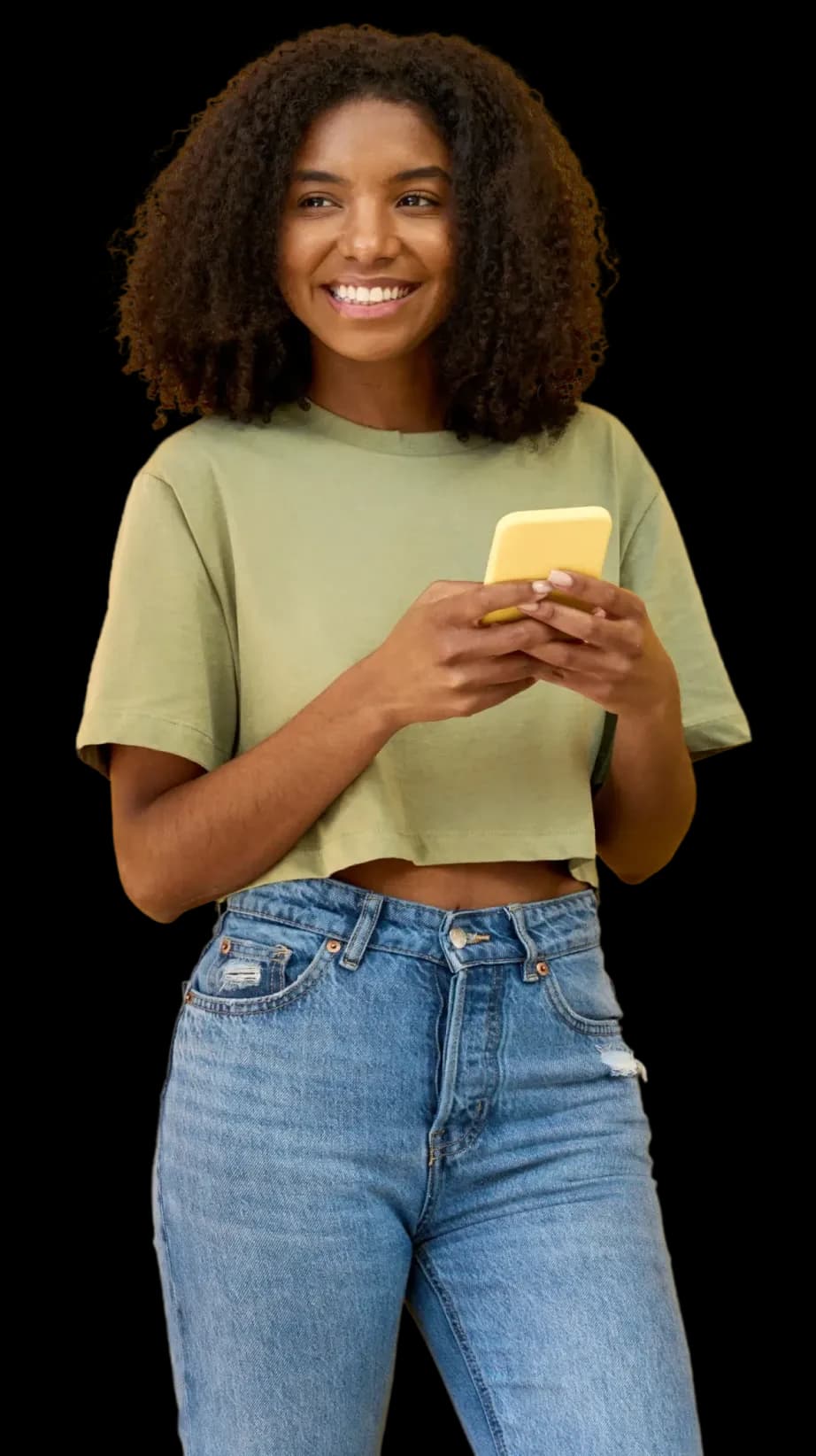 Woman holding phone